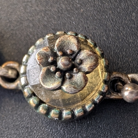 Artisan Green Glass Drop Earrings Oxidized Silver Boho Luxe 2 Inches - Picture 5 of 10